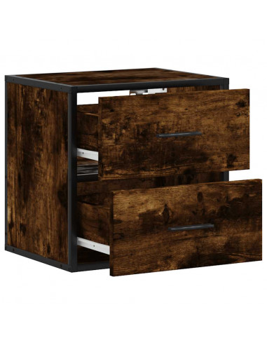 Comodino a Muro Rovere Fumo 40x31x39,5 cm