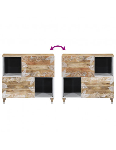 Credenza 80x33,5x75 cm in Legno Massello di Mango