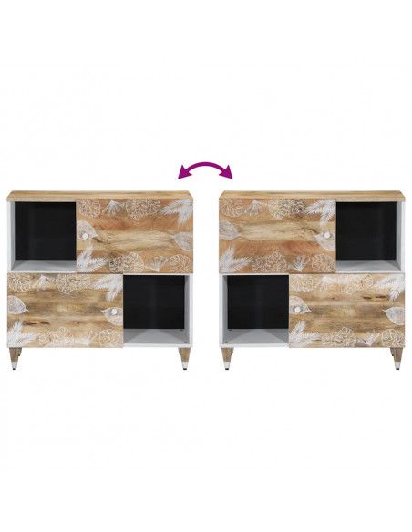 Credenza 80x33,5x75 cm in Legno Massello di Mango