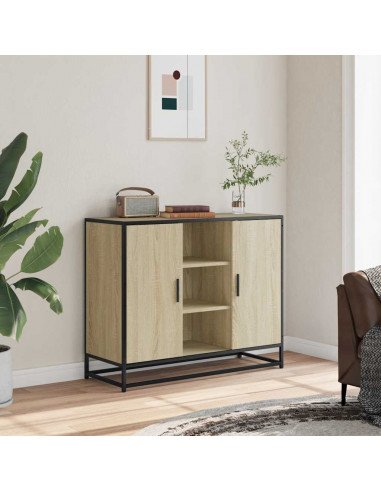 Credenza Rovere Sonoma 92x35x76 cm in Legno Multistrato