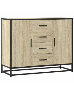 Credenza Rovere Sonoma 92x35x76 cm in Legno Multistrato