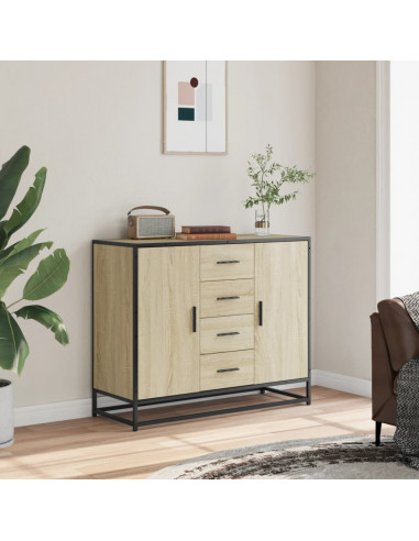 Credenza Rovere Sonoma 92x35x76 cm in Legno Multistrato