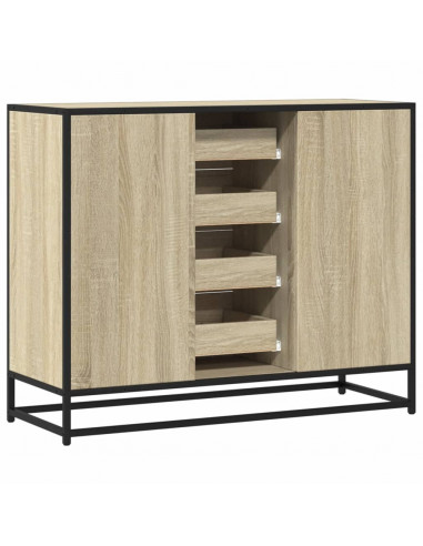 Credenza Rovere Sonoma 92x35x76 cm in Legno Multistrato