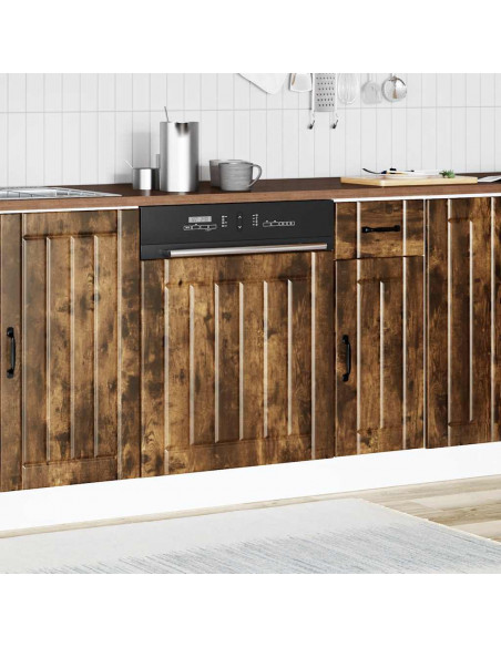 Pannello Lavastoviglie Lucca Rovere Fumo in Legno Multistrato