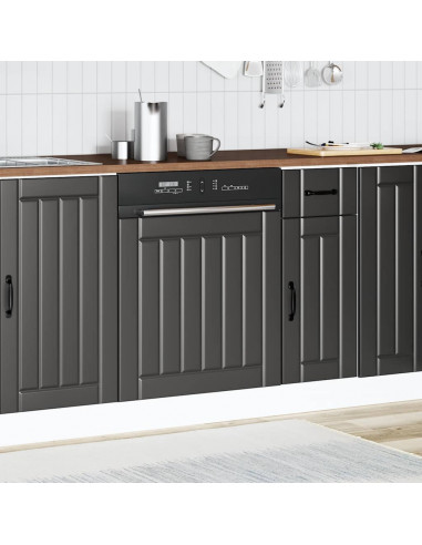 Pannello Lavastoviglie Lucca Nero in Legno Multistrato