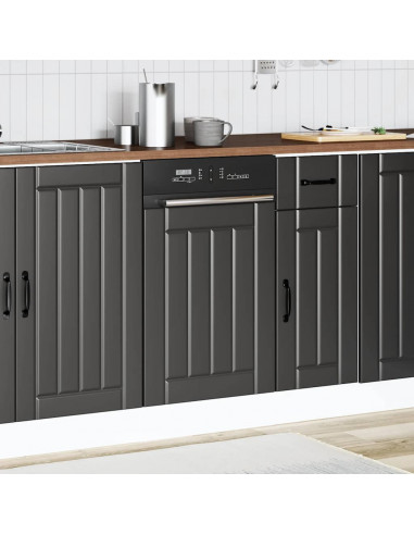 Pannello Lavastoviglie Lucca Nero in Legno Multistrato