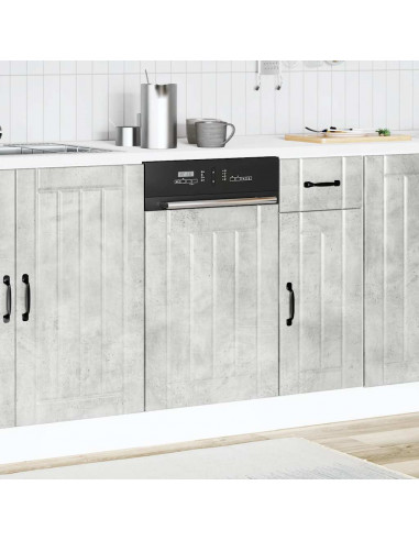 Pannello Lavastoviglie Lucca Grigio Cemento Legno Multistrato