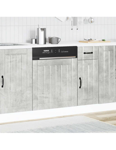 Pannello Lavastoviglie Lucca Grigio Cemento Legno Multistrato