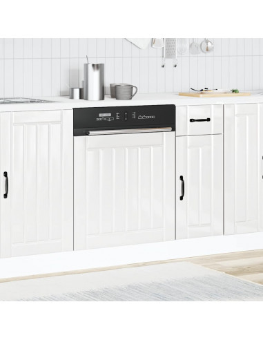 Pannello Lavastoviglie Lucca Bianco Lucido in Legno Multistrato