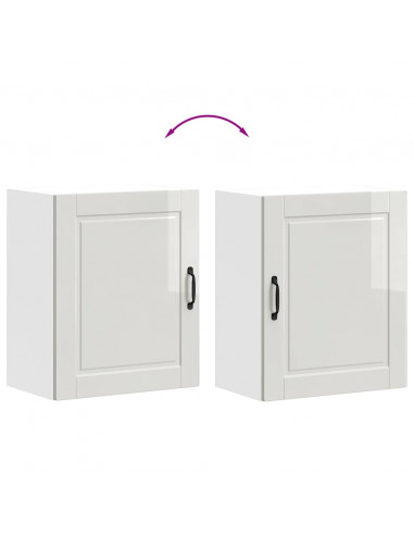 Pensili da Cucina 2 pz Porto Bianco Lucido in Legno Multistrato