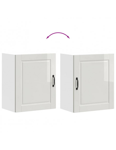 Pensili da Cucina 2 pz Porto Bianco Lucido in Legno Multistrato