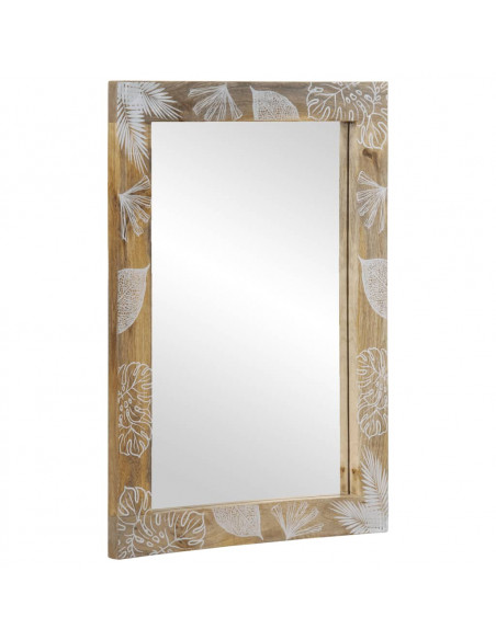 Specchio da Bagno 50x3x70 cm in Legno Massello di Mango