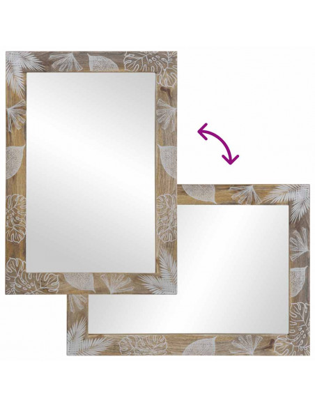 Specchio da Bagno 50x3x70 cm in Legno Massello di Mango