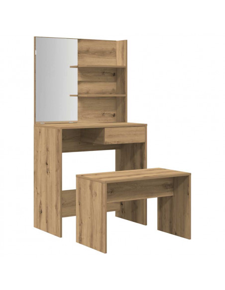 Set Toeletta Rovere Artigianale in Legno Multistrato
