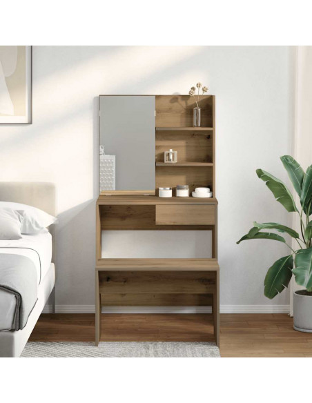 Set Toeletta Rovere Artigianale in Legno Multistrato