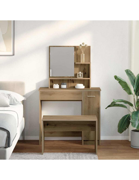 Set Toeletta Rovere Artigianale in Legno Multistrato