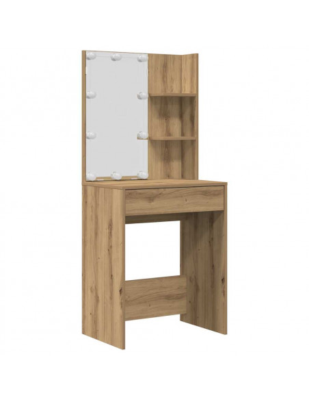 Set Toeletta con LED Rovere Artigianale in Legno Multistrato