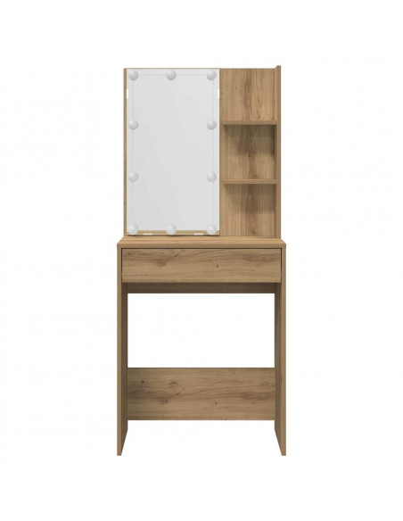 Set Toeletta con LED Rovere Artigianale in Legno Multistrato