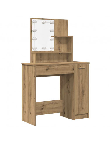 Set Toeletta con LED Rovere Artigianale in Legno Multistrato