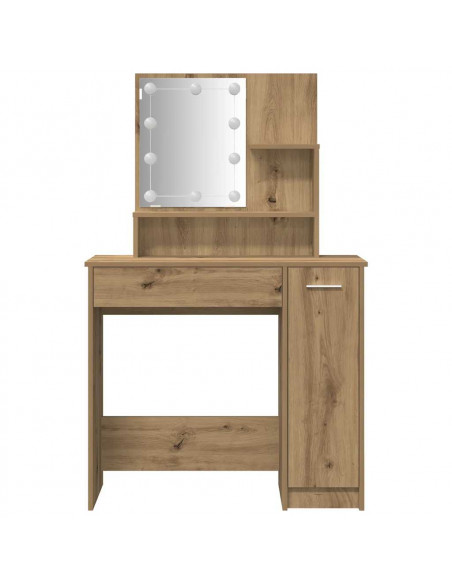 Set Toeletta con LED Rovere Artigianale in Legno Multistrato