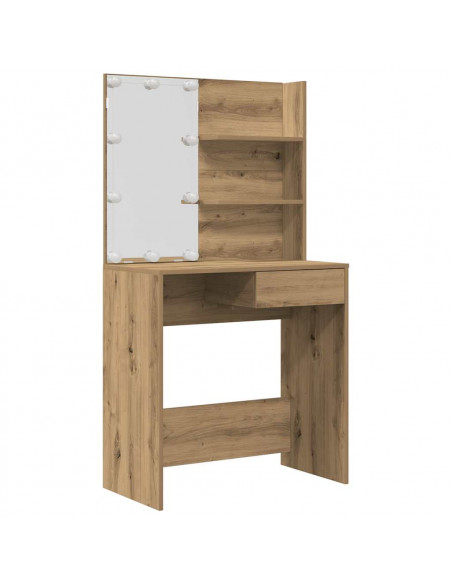 Set Toeletta con LED Rovere Artigianale in Legno Multistrato