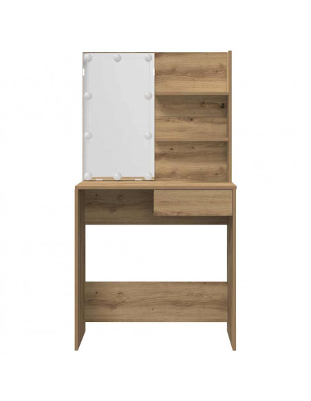 Set Toeletta con LED Rovere Artigianale in Legno Multistrato