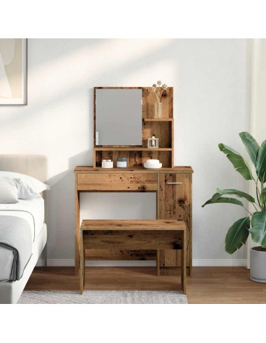 Set Tavolo da Toeletta Legno Antico in Legno Multistrato