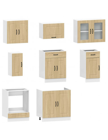 Set Mobili da Cucina 8 pz Kalmar Rovere Sonoma in Truciolato