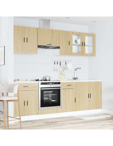 Set Mobili da Cucina 8 pz Kalmar Rovere Sonoma in Truciolato
