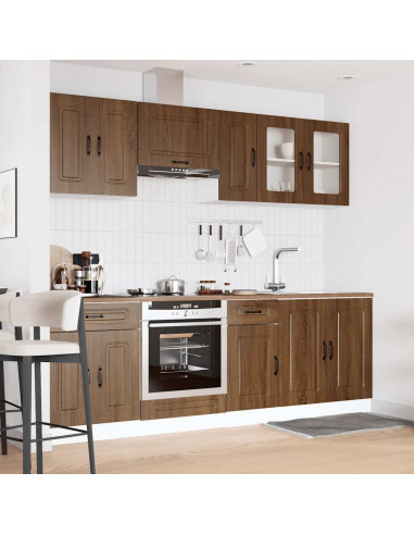Set Mobili da Cucina 8 pz Kalmar Rovere Marrone in Truciolato