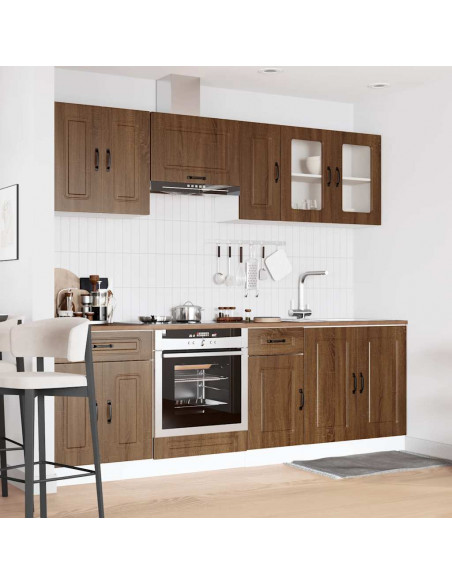 Set Mobili da Cucina 8 pz Kalmar Rovere Marrone in Truciolato