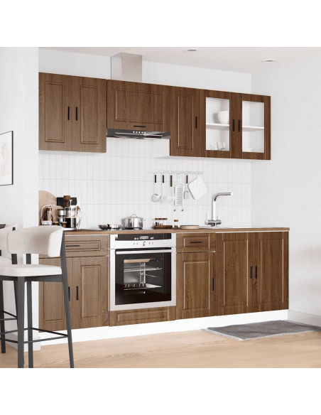 Set Mobili da Cucina 8 pz Kalmar Rovere Marrone in Truciolato
