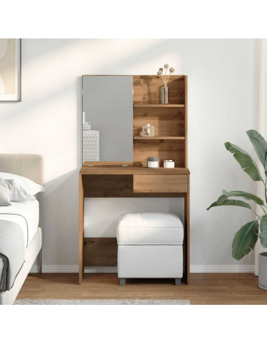 Toeletta con Specchio Rovere Artigianale 74,5x40x141 cm