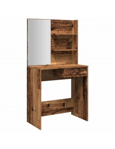 Toeletta con Specchio Legno Vecchio 74,5x40x141 cm