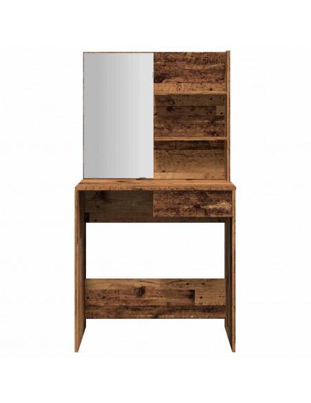 Toeletta con Specchio Legno Vecchio 74,5x40x141 cm