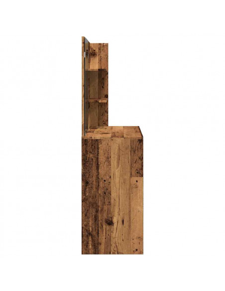 Toeletta con Specchio Legno Vecchio 74,5x40x141 cm