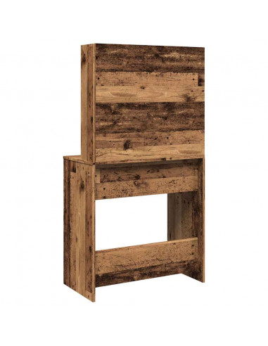 Toeletta con Specchio Legno Vecchio 74,5x40x141 cm