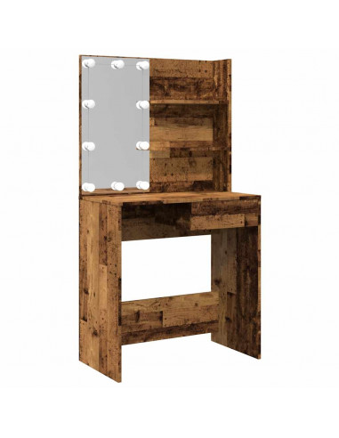 Toeletta con LED Legno Antico 74,5x40x141 cm