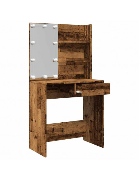 Toeletta con LED Legno Antico 74,5x40x141 cm