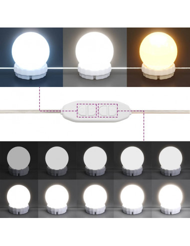 Toeletta con LED Legno Antico 74,5x40x141 cm