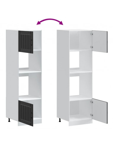 Armadi Forno 2 pz Kalmar Neri in Legno Multistrato