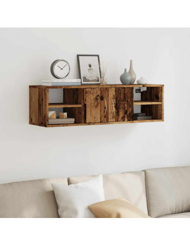 Armadietto a Muro Legno Vecchio 102x30x29 cm Legno Multistrato