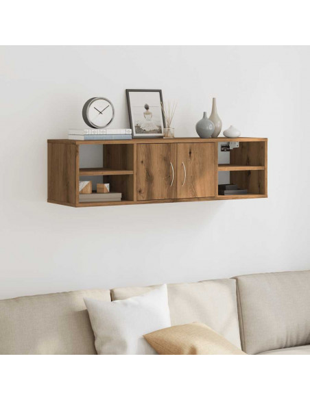 Armadietto a Muro Rovere Artigianale 102x30x29 cm in Truciolato
