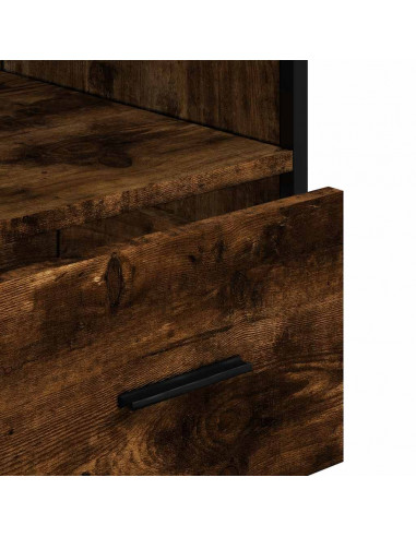 Armadietto Bagno Rovere Fumo 35x37,5x100cm in Legno Multistrato