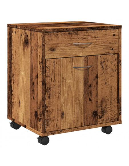Armadietto con Ruote Legno Antico 45x38x54 cm Legno Multistrato