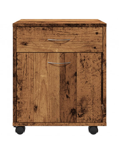 Armadietto con Ruote Legno Antico 45x38x54 cm Legno Multistrato