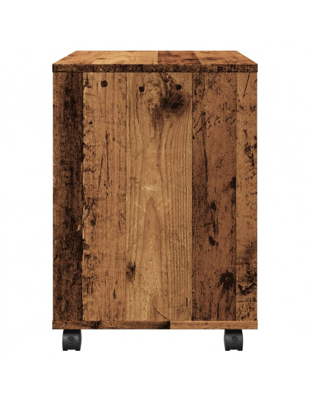 Armadietto con Ruote Legno Antico 45x38x54 cm Legno Multistrato