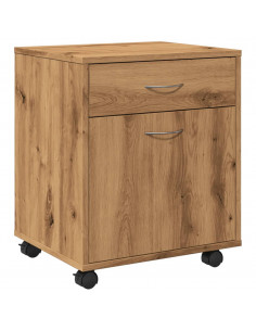 Armadietto con Ruote Rovere Artigianale 45x38x54 cm Truciolato