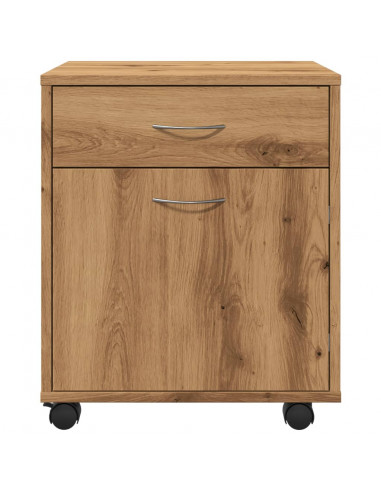 Armadietto con Ruote Rovere Artigianale 45x38x54 cm Truciolato