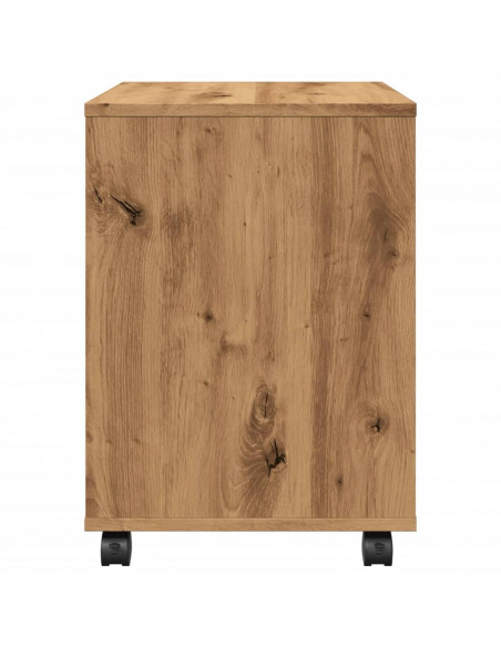 Armadietto con Ruote Rovere Artigianale 45x38x54 cm Truciolato